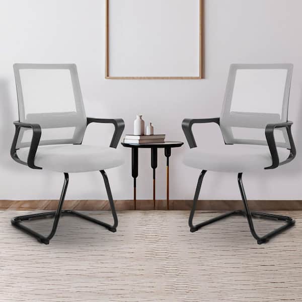 HOMESTOCK Mesh Seat Upholstered Ergonomic Office Chair in Gray with Arms