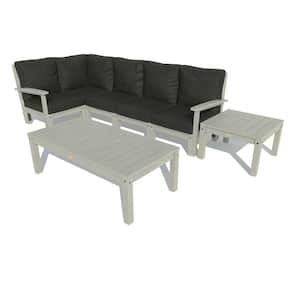Bespoke Deep Seating 7-Piece Plastic Outdoor Sectional Set, Conversation Table, Side Table with Cushions