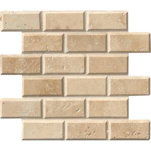 Tuscany Ivory Beveled 11.81 in. x 11.81 in. Honed Travertine Mosaic Tile (9.7 sq. ft./Case)