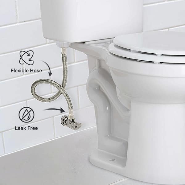 The Plumber's Choice Toilet Connector Water Line 3/8 in. x 7/8 in. Female Compression Balcock Nut Toilet Supply Line 20 in., Braided Stainless Steel NL-27420