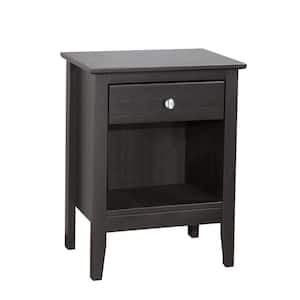 Black Single Drawer End Table/Nightstand with Cubby