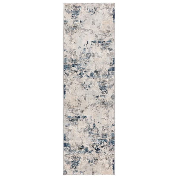 VIBE BY JAIPUR LIVING Louna Blue/Light Gray 3 ft. x 10 ft. Abstract Runner Rug