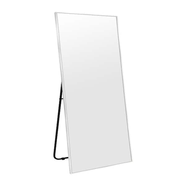 Silver Metal 21 in. W x 56.1 in. H Oversized Frame Modern Classic Full Length Floor Standing Mirror