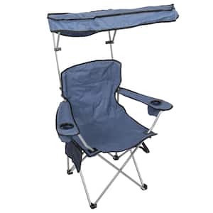 Blue Polyester Heavy-Duty Maximum Shade Quad Camping Chair