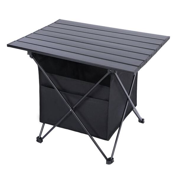 Movisa Portable Folding Aluminum Alloy Table with High-Capacity Storage and Carry Bag for Camping