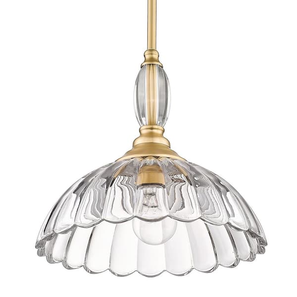 Golden Lighting - Audra 1-Light Brushed Champagne Bronze Empire Pendant Light with Clear Glass Shade