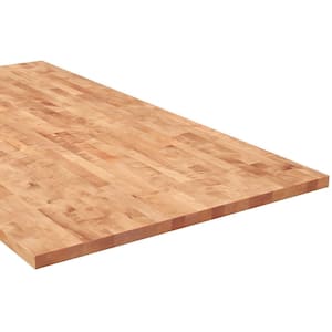 6 ft. L x 39 in. D Unfinished Birch Solid Wood Butcher Block Countertop Island with Eased Edge