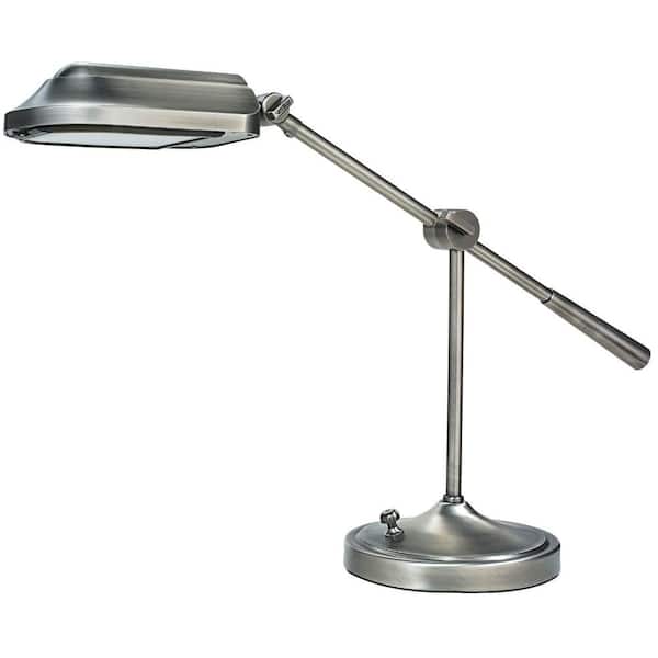 Verilux Heritage 17.5 in. Antiqued Brushed Nickel Natural Spectrum Desk Lamp with Adjustable Arm