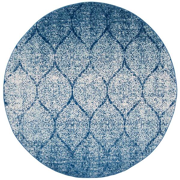 SAFAVIEH Madison Navy/Blue 9 ft. x 9 ft. Round Area Rug