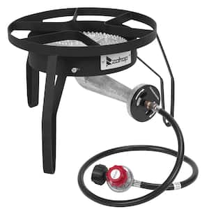 Portable 1-Burner Propane Grill in Black with Tube