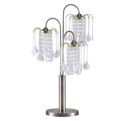 Crystal Table Lamps The, Ore International 20 25 In Silver Chandelier Table Lamp With Crystal Shade