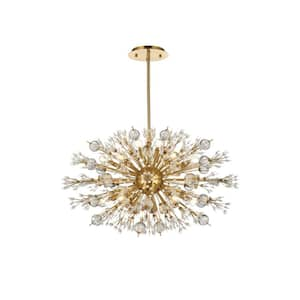 Timeless Home 36 in. 24-Light Gold Pendant Light