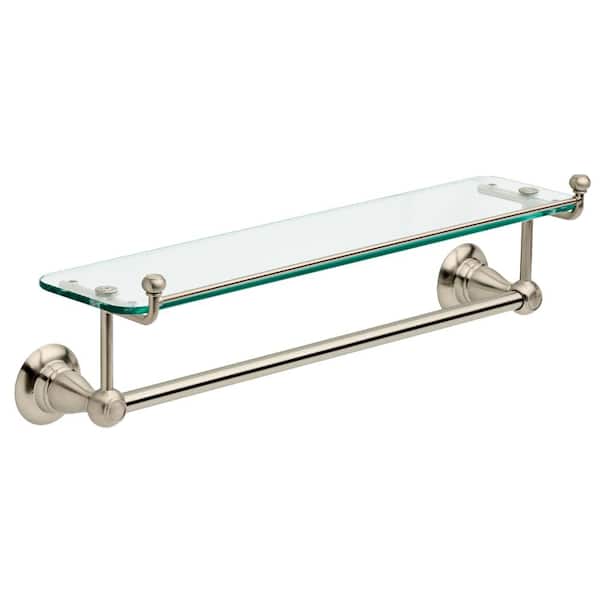 Delta Porter 18 in. Towel Bar with Glass Shelf in Brushed Nickel