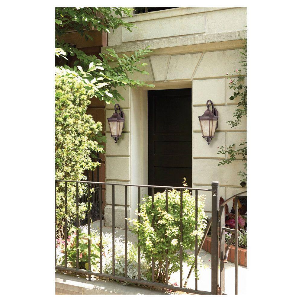 Cotswold Lane Grecian Bronze 1-Light Outdoor Lantern with Clear Beveled Glass