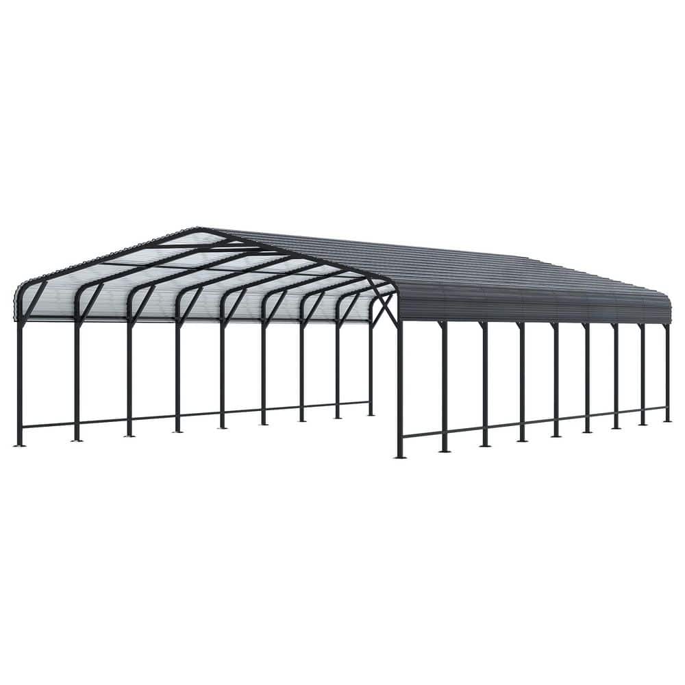 20 ft. W x 40 ft. D Black Roof Steel Carport with Reinforced Base,Garage Shelter for Car, Boats and Trucks price history on PriceWatchPro