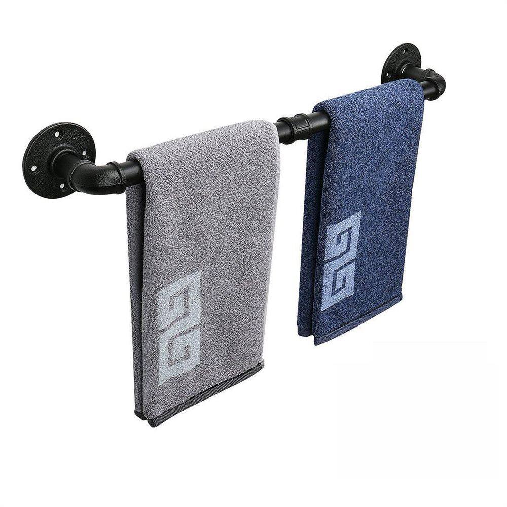 Matte Black Industrial Wall Mounted 18" Towel Bar