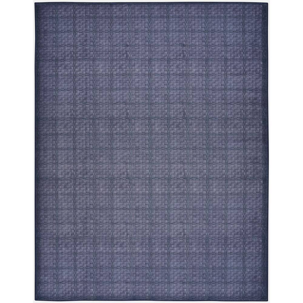 Navy Blue Abstract Cotton Synthetic 8' x 10' Area Rug