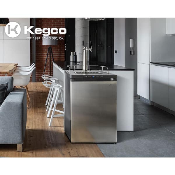 Kegco HBK309X-2 Dispenser, 2 Faucet Without Keg, Black Stainless Steel