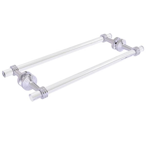 Allied Brass Pacific Beach 18 in. Back to Back Shower Door Towel Bar with Dotted Accents in Satin Chrome