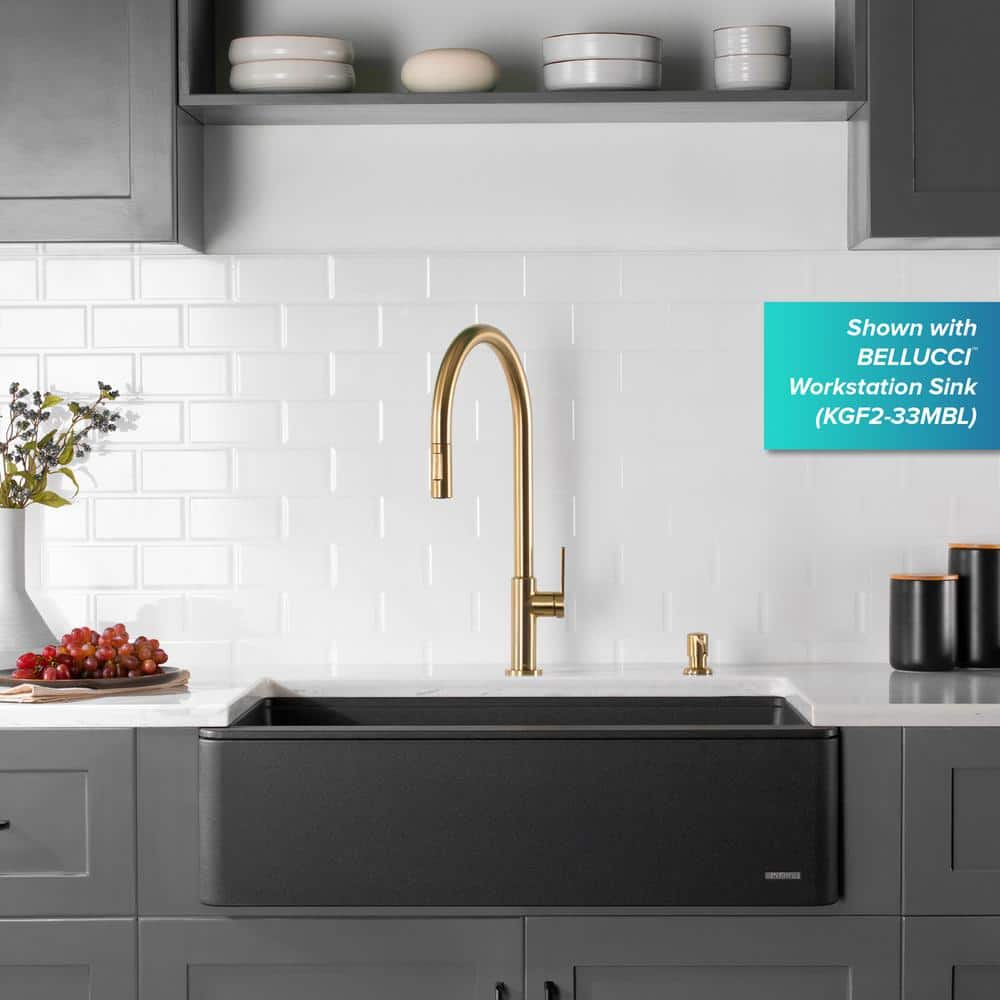 Brushed Brass High-Arc Single Handle Pull-Down Kitchen Faucet