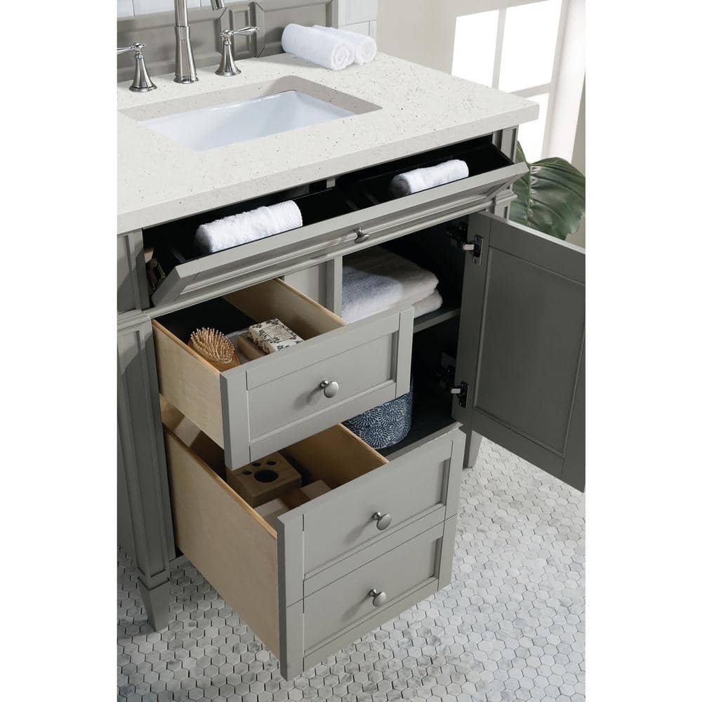 Urban Gray Solid Wood Single Vanity with Porcelain Sink
