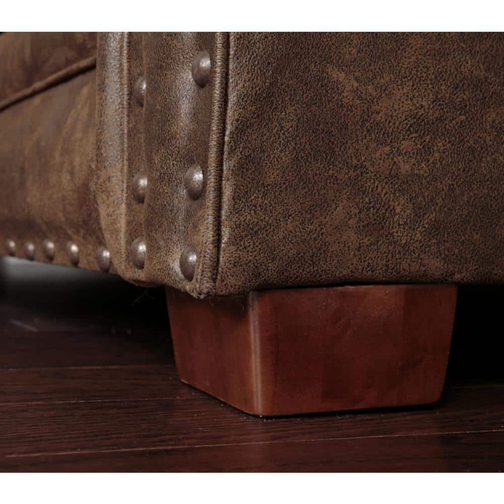 Buckskin Brown Microfiber Nailhead Sleeper Sofa
