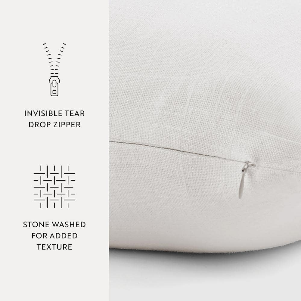 Distressed White Cotton Square Throw Pillow Set