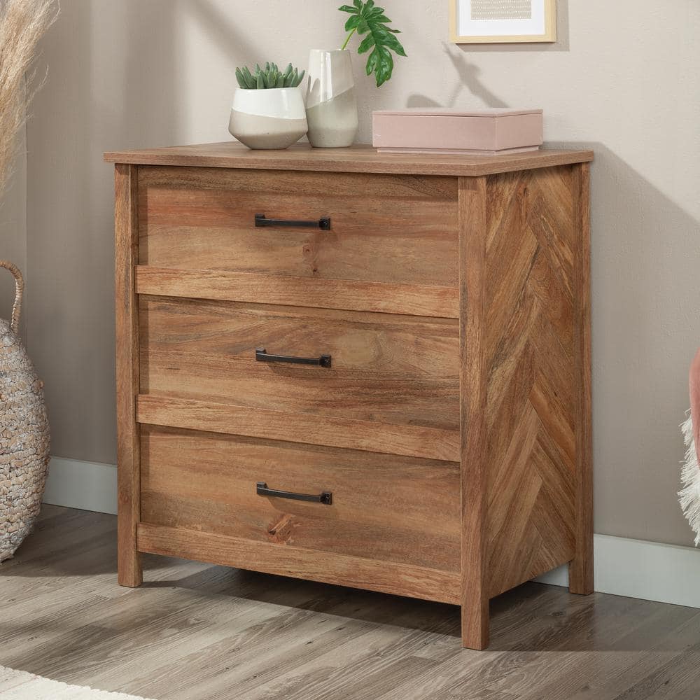 Sindoori Mango 3-Drawer Herringbone Chest with Metal Runners