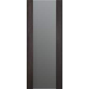 Vona 202 18 in. x 80 in. Solid Composite Core Full Lite Frosted Glass Veralinga Oak Prefinished Wood Interior Door Slab