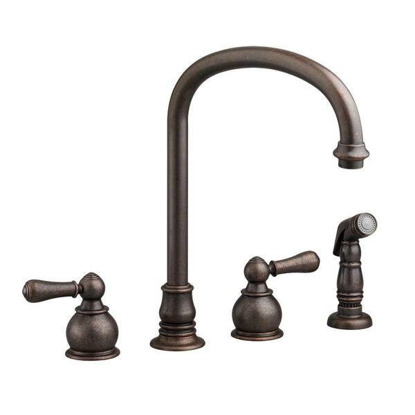 American Standard Hampton 2-Handle Standard Kitchen Faucet with Side Sprayer in Oil Rubbed Bronze