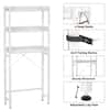 Cubilan 24.8 in. W x 63.7 in. H x 9.4 in. D Gray Bathroom Over-the-Toilet Storage with 3-Tier Shelves and 4-Hooks