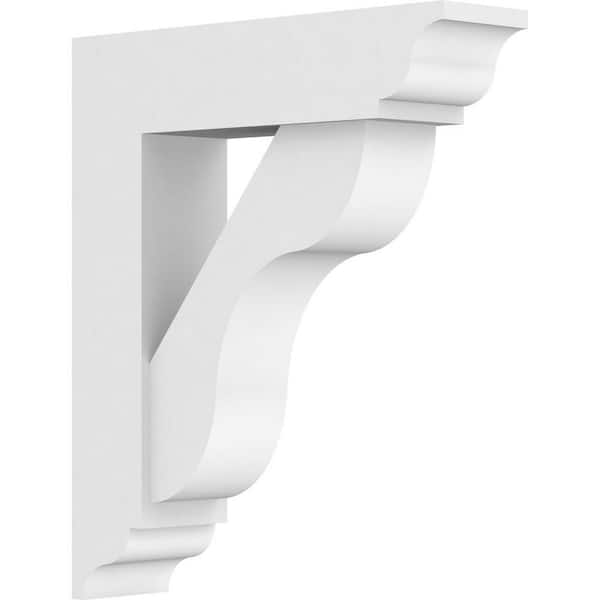 Ekena Millwork Standard Carmel 3 in. W x 14 in. H x 12 in. D Signature Urethane Polyurethane Bracket With Traditional Ends