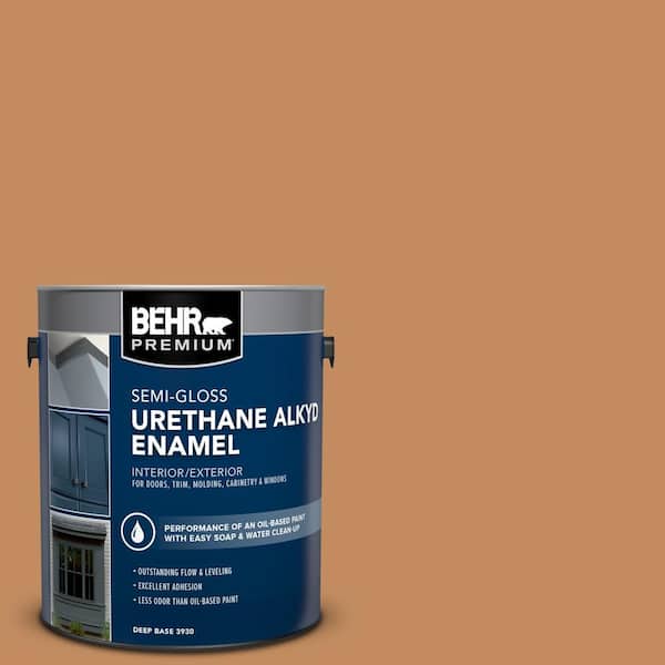 BEHR PREMIUM 1 gal. #PPU3-13 Glazed Ginger Urethane Alkyd Semi-Gloss Enamel Interior/Exterior Paint