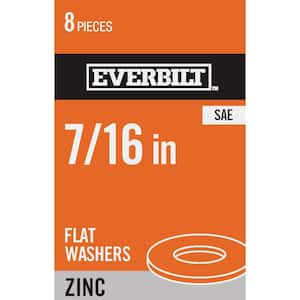 7/16 in. Zinc Flat Washer (8-Pack)