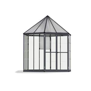 Oasis Hexagonal 8 ft. Gray/Clear DIY Greenhouse Kit