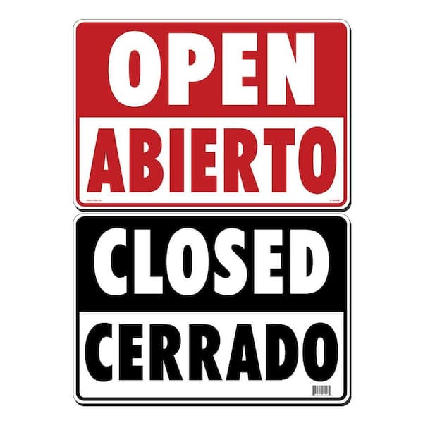 14 in. x 10 in. Open/Closed Sign Printed on More Durable, Thicker, Longer Lasting Styrene Plastic