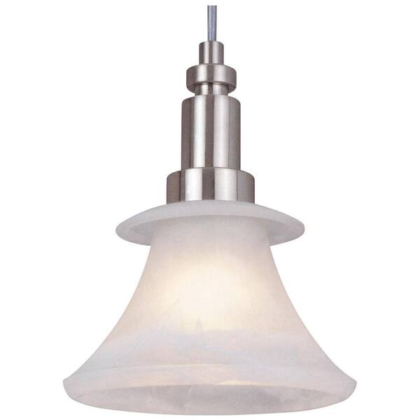 Hampton Bay Flair Collection 1-Light Brushed Nickel Mini Pendant-DISCONTINUED