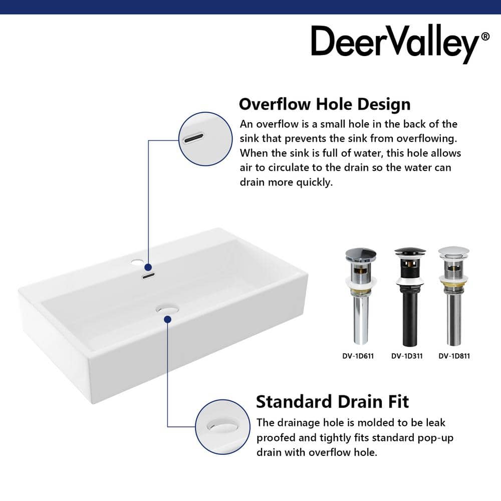 Rectangular 30 Inch White Ceramic Console Sink with Silver Legs
