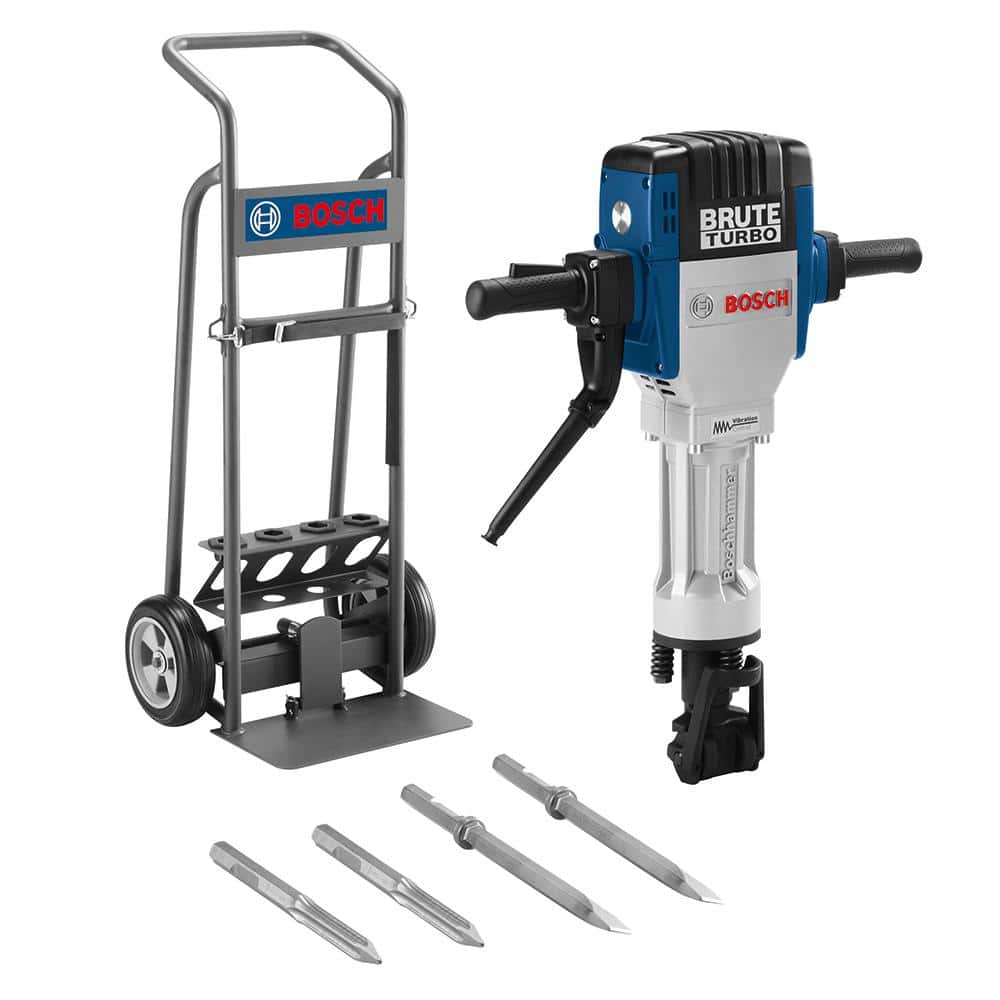 D.w.z Televisie kijken Baars Bosch Brute Turbo 15 Amp 1-1/8 in. Corded Concrete/Masonry Variable Speed  Electric Hex Breaker Hammer Kit w/ Cart & 4 Chisels BH2770VCD - The Home  Depot