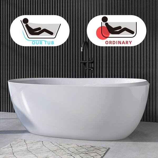 Xspracer Moray 59 in. x 29 in. Acrylic Flatbottom Freestanding