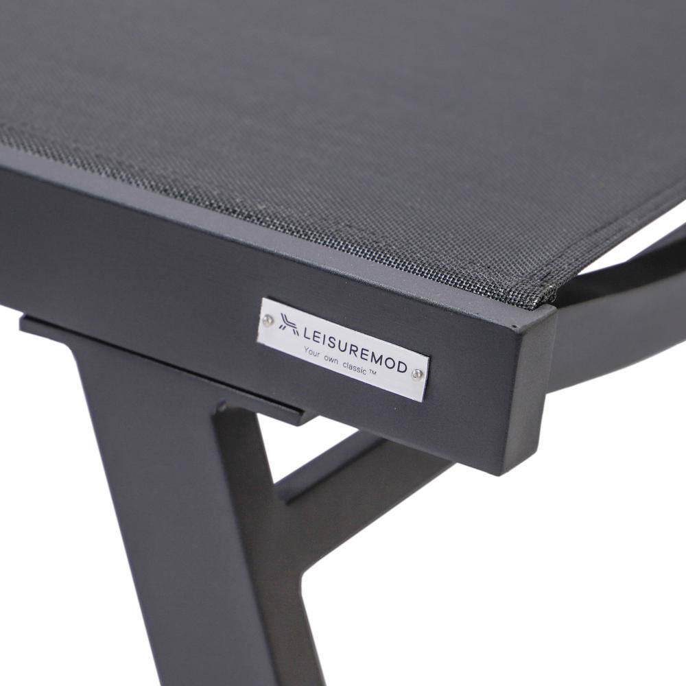 Black Aluminum Adjustable Patio Sling Chaise Lounge Chair