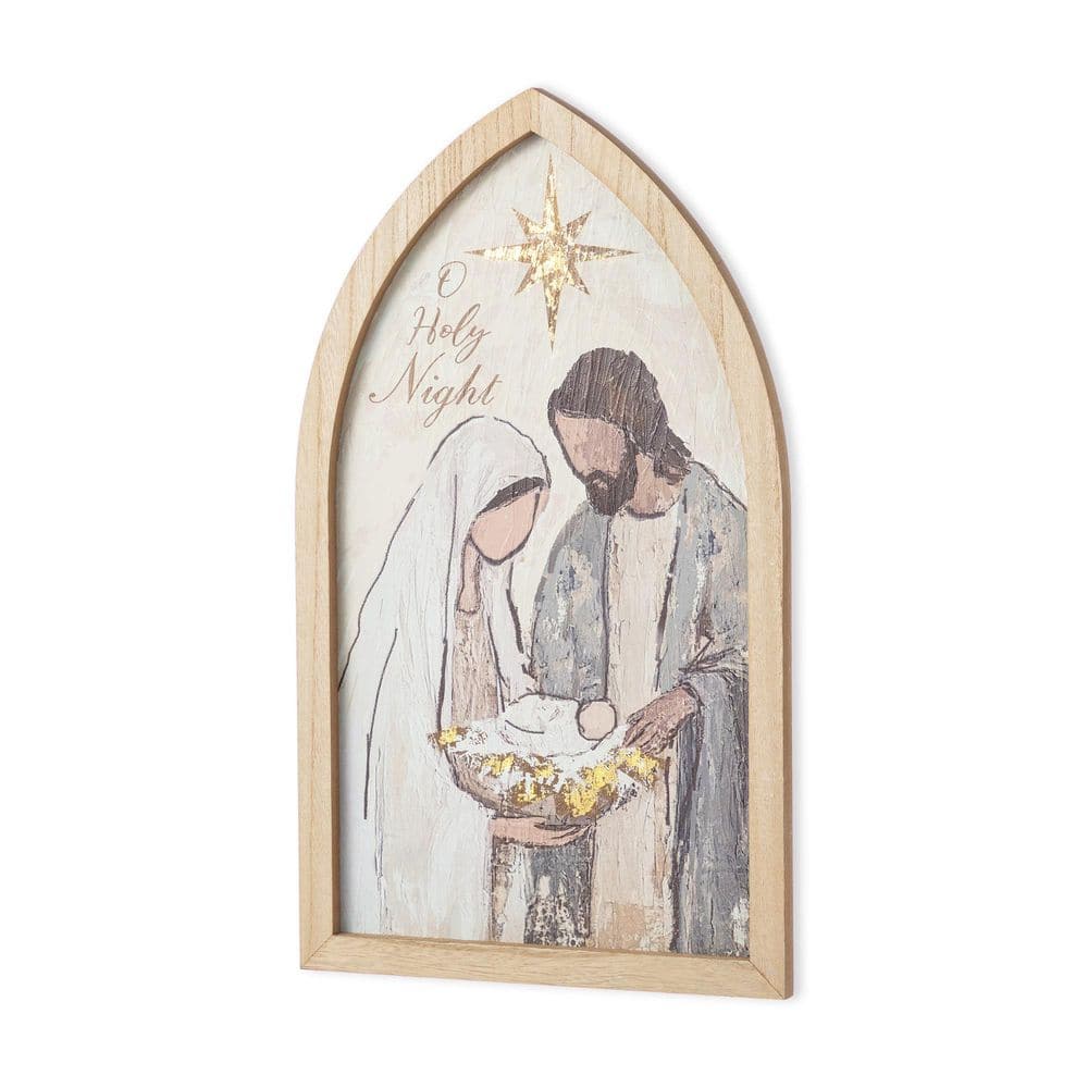 19.75 in. H Wooden Gold Foil Nativity Scene Wall Decor price history on PriceWatchPro