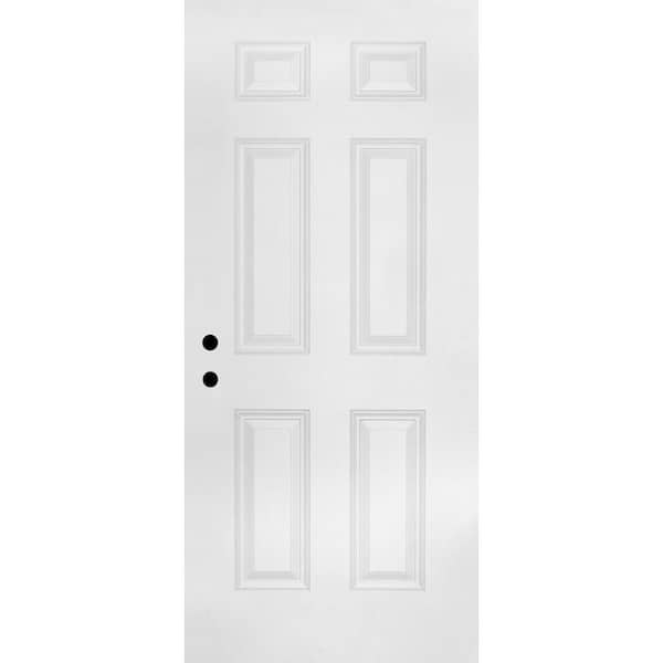 Steves & Sons Element 30 in. x 80 in. Universal 6-Panel Primed Steel Front Door Slab