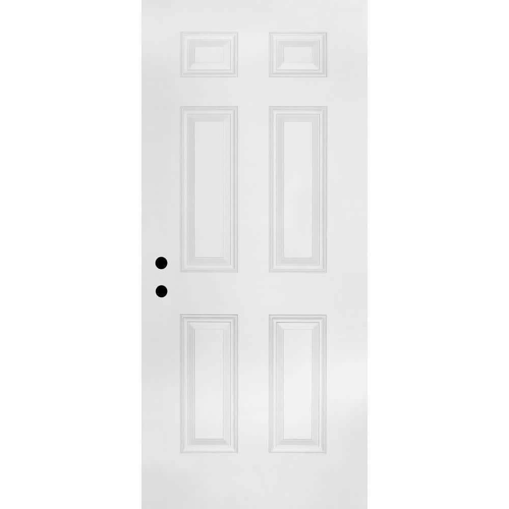 Steves And Sons Reliant 36 In X 79 In 6 Panel Universal White Primed Fiberglass Front Door Slab