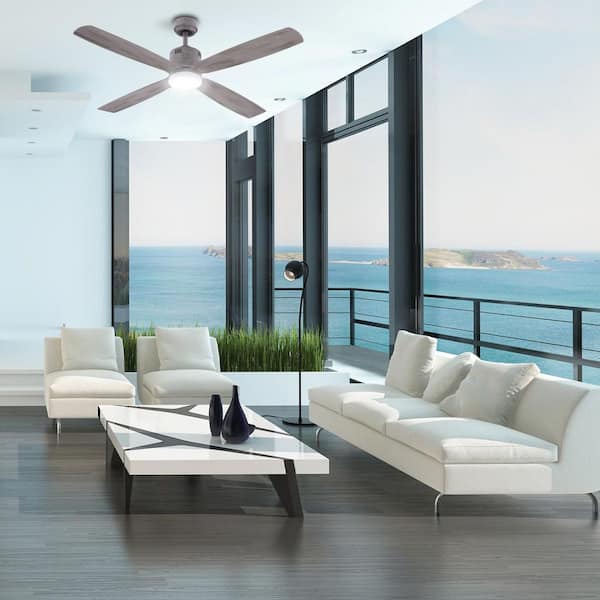 Kitteridge 52 in. LED Indoor Greywood Ceiling Fan with Light Kit