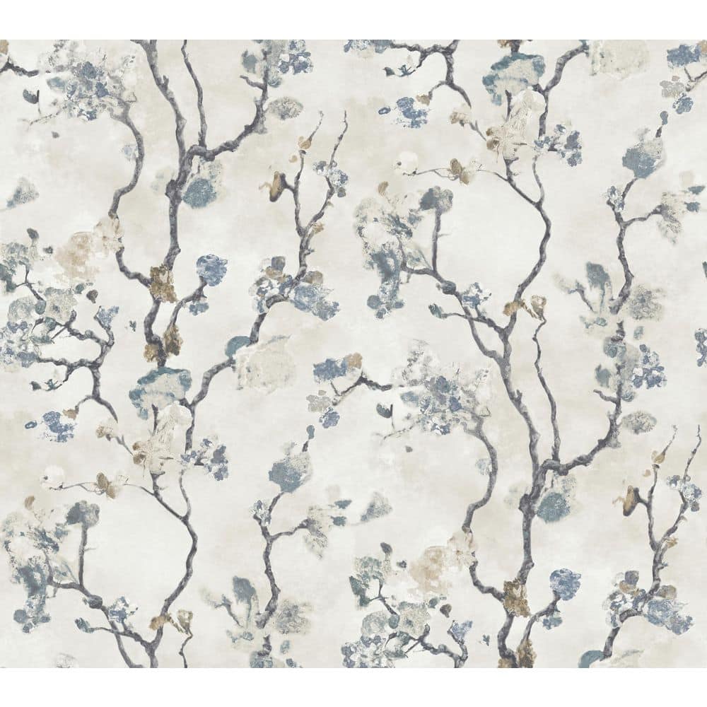 Avril Chinoiserie Peacock Blue Wallpaper