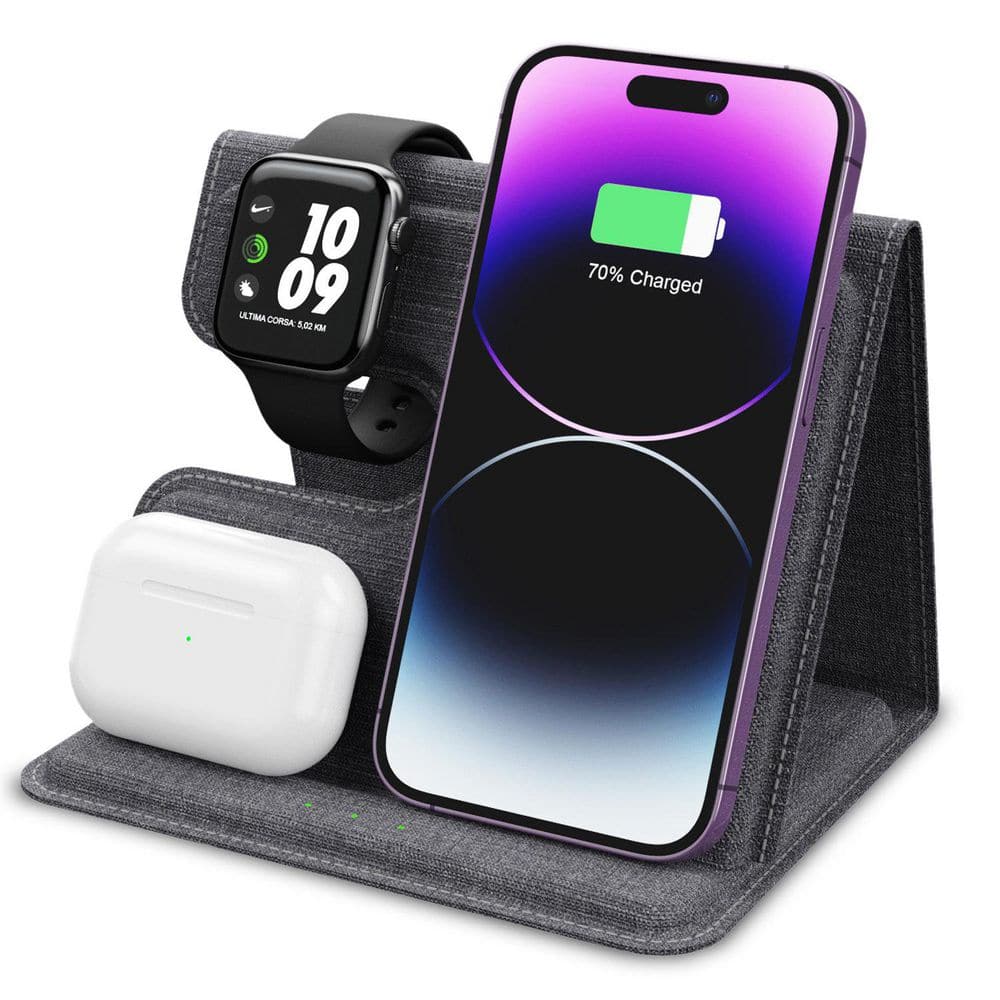 スマホアクセサリー 3-in-1WirelessCharger Alpha Digital 3-in-1 17 Air Leather 18w Wireless Charger