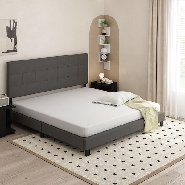 Furinno Tidur King Medium Firm Cooling Gel 6 In. Bed-in-a-Box Memory Foam Mattress