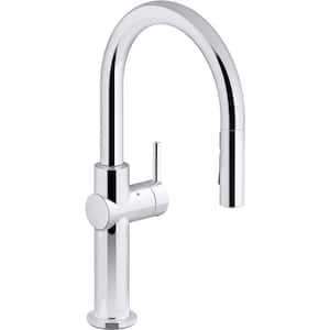Crue Single-Handle Touchless Pull-Down Sprayer Kitchen Faucet with Konnect in Polished Chrome