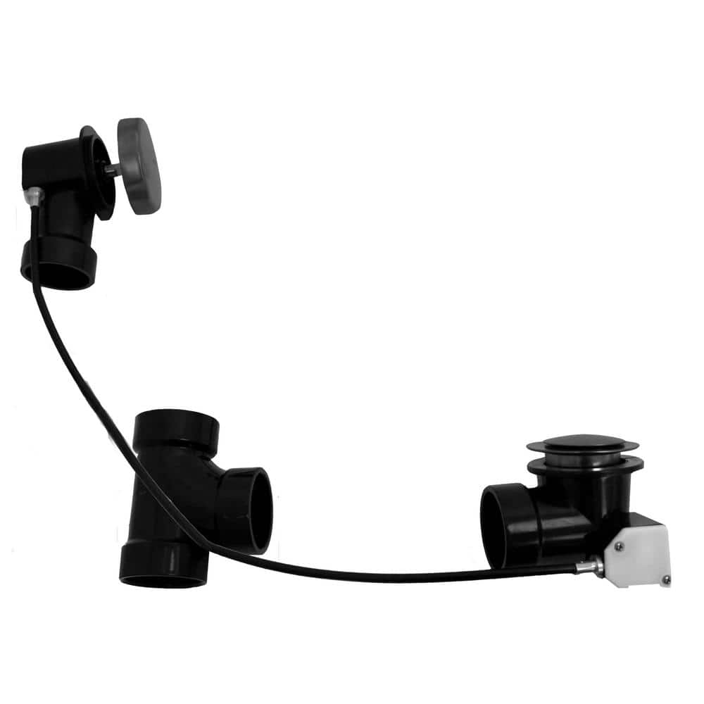 Westbrass 27 in. Cable Drive Bath Drain Trim with Rotary Overflow Cover